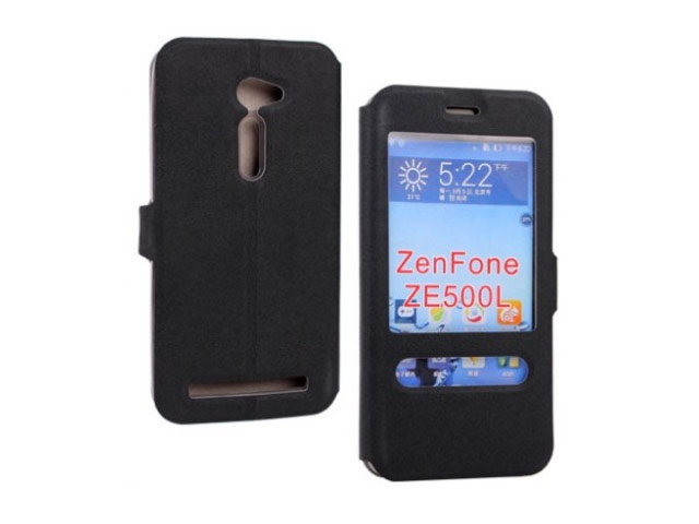 Чехол Yotrix FlipView case для Asus ZenFone 2 ZE500CL (черный, винилискожа)