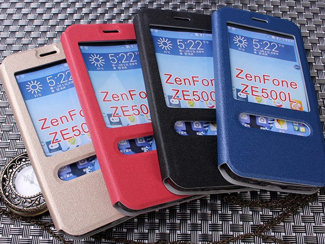 Чехол Yotrix FlipView case для Asus ZenFone 2 ZE500CL (черный, винилискожа)