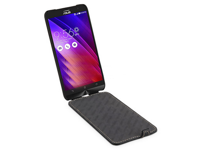 Чехол Yotrix FlipCase для Asus ZenFone 2 ZE500CL (черный, винилискожа)