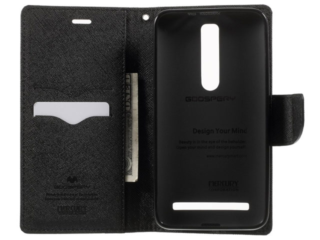 Чехол Mercury Goospery Fancy Diary Case для Asus ZenFone 2 ZE550ML (черный, винилискожа)