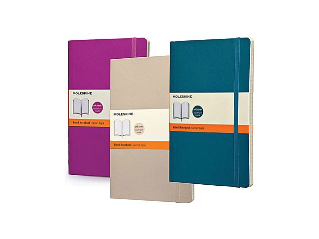 Записная книжка Moleskine Soft Cover (210x130 мм, черная, нелинованная, 192 страницы)