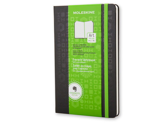Записная книжка Moleskine Evernote Sketchbook (210x130 мм, черная, точка, 160 страниц)