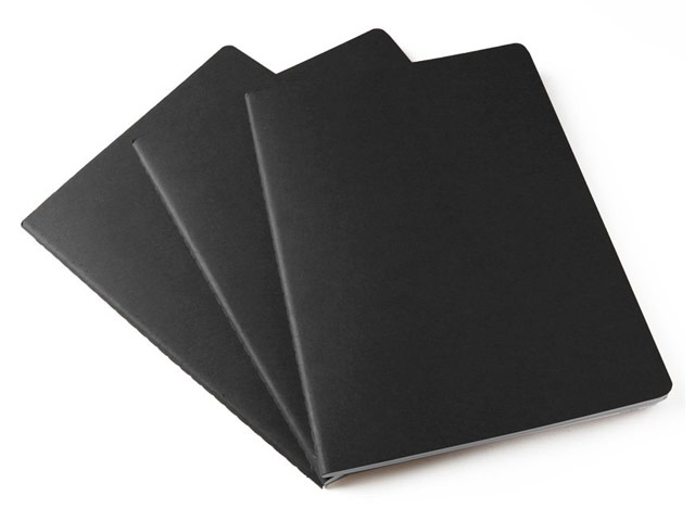 Записная книжка Moleskine Cahiers (90x140 мм, черная, клетка, набор 3 шт. по 64 страницы)