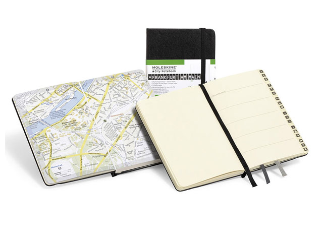 Записная книжка Moleskine City Notebook (90x140 мм, черная, Франкфурт)