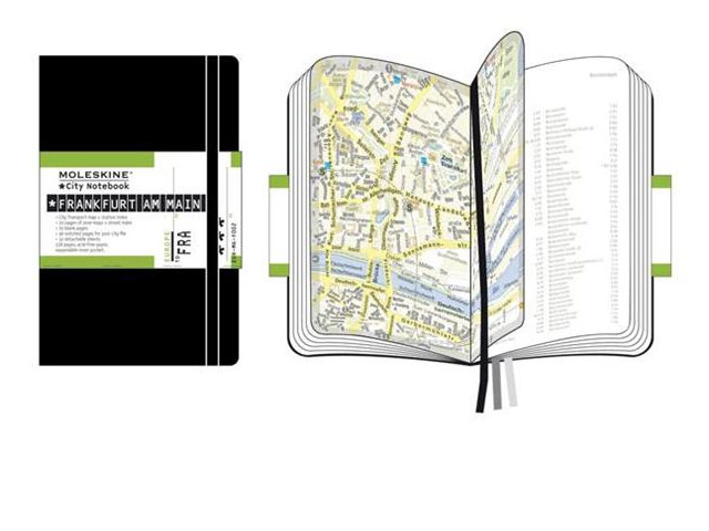 Записная книжка Moleskine City Notebook (90x140 мм, черная, Франкфурт)