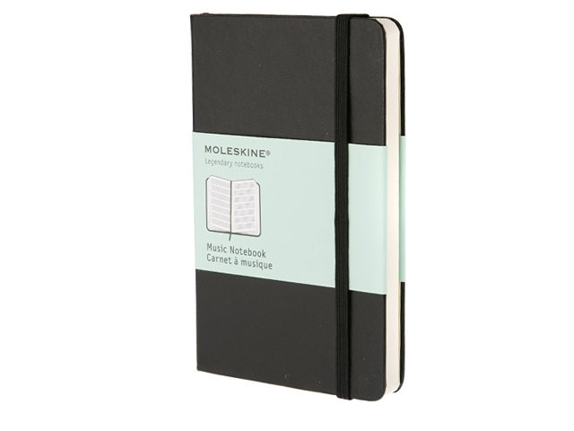Записная книжка Moleskine Music Notebook (90x140 мм, черная, линейка для нот, 192 страницы)