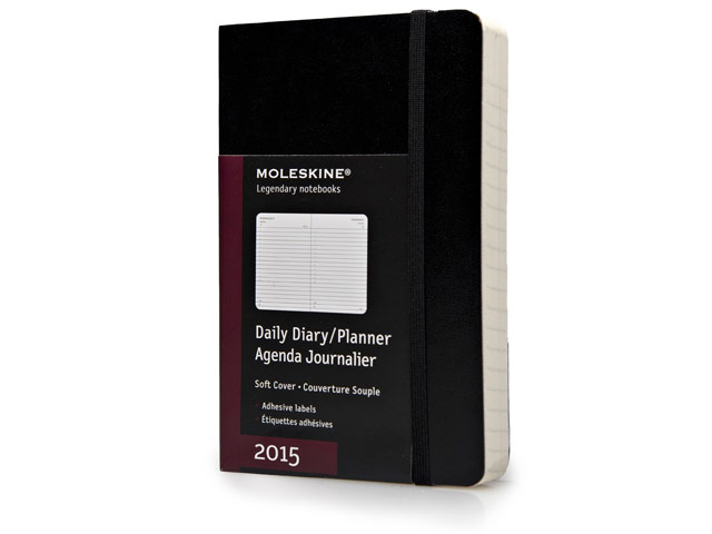 Записная книжка Moleskine Daily Planner (90x140 мм, черная, планировщик)