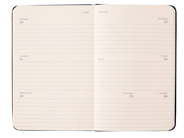 Записная книжка Moleskine Weekly Planner (90x140 мм, черная, планировщик)