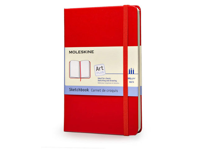 Записная книжка Moleskine Scetchbook (90x140 мм, красная, нелинованная, 80 страниц)