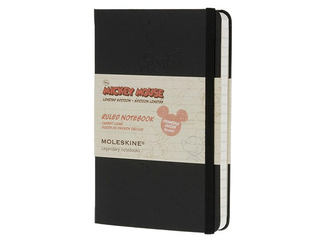 Записная книжка Moleskine Mickey Mouse (90x140 мм, черная, модель 137887, линейка, 192 страницы)