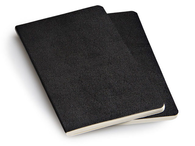 Записная книжка Moleskine Volant (90x140 мм, черная, нелинованная, набор 2 шт. по 80 страниц)
