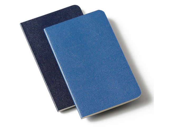 Записная книжка Moleskine Volant (90x140 мм, синяя, нелинованная, набор 2 шт. по 80 страниц)