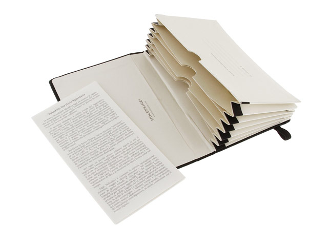 Записная книжка Moleskine Portfolio (90x140 мм, черная, нелинованная, 6 страниц)