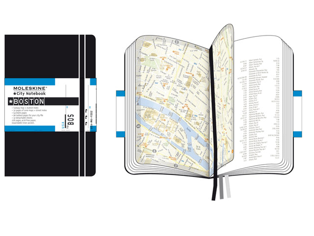 Записная книжка Moleskine City Notebook (90x140 мм, черная, Бостон)