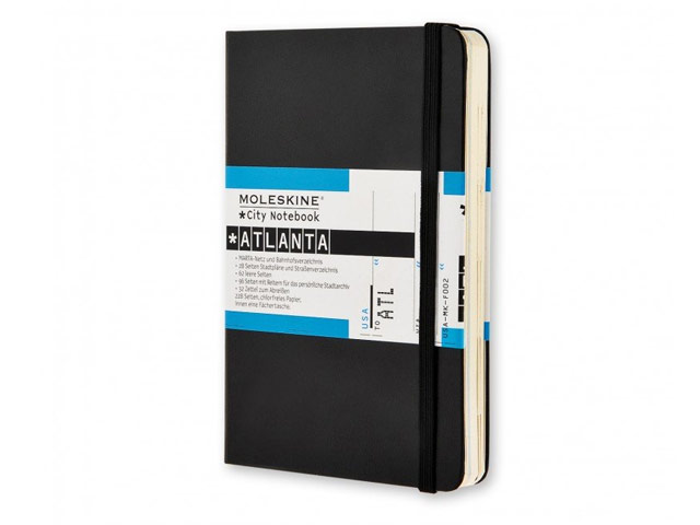 Записная книжка Moleskine City Notebook (90x140 мм, черная, Атланта)