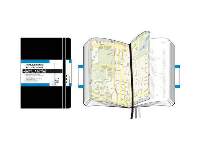 Записная книжка Moleskine City Notebook (90x140 мм, черная, Атланта)