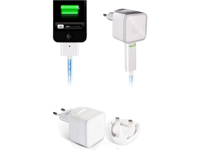 Зарядное устройство Dexim Visible Smart Charger для Apple iPad/iPhone/iPod (220В) (белый)