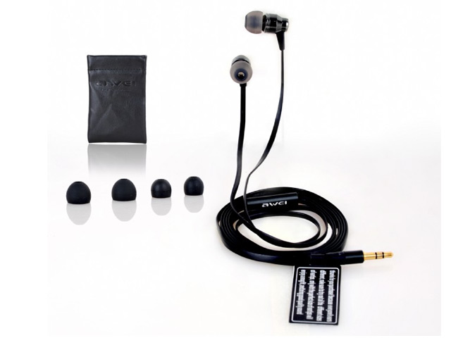 Наушники Awei Dynamic Stereo (без микрофона) (20-20000 Гц, 8 мм) (черные)