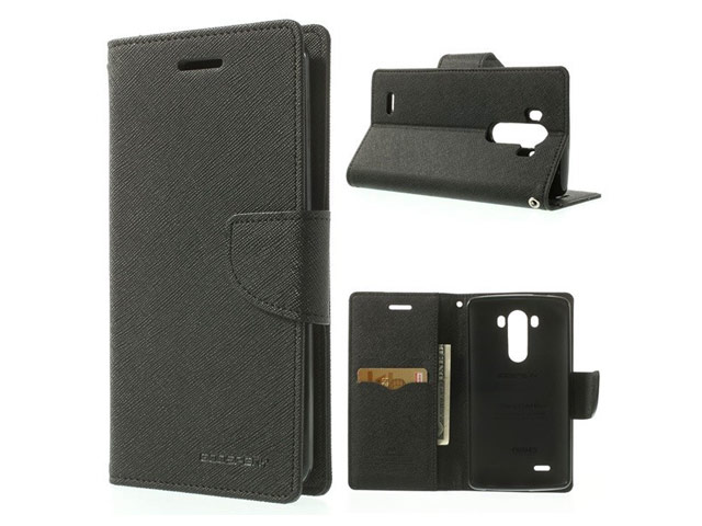 Чехол Mercury Goospery Fancy Diary Case для LG G4 F500 (черный, винилискожа)