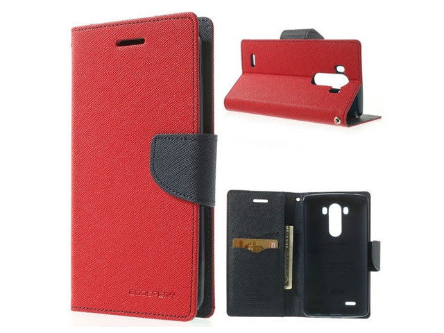 Чехол Mercury Goospery Fancy Diary Case для LG G4 F500 (красный, винилискожа)