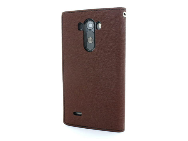 Чехол Mercury Goospery Fancy Diary Case для LG G4 F500 (коричневый, винилискожа)