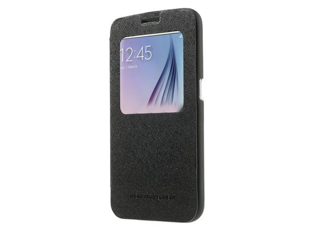 Чехол Mercury Goospery WOW Bumper View для Samsung Galaxy S6 SM-G920 (черный, винилискожа)