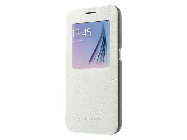 Чехол Mercury Goospery WOW Bumper View для Samsung Galaxy S6 SM-G920 (белый, винилискожа)