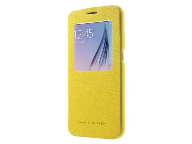 Чехол Mercury Goospery WOW Bumper View для Samsung Galaxy S6 SM-G920 (желтый, винилискожа)