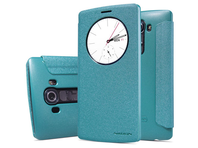 Чехол Nillkin Sparkle Leather Case для LG G4 F500 (голубой, винилискожа)