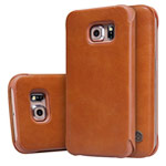 Чехол Nillkin Qin leather case для Samsung Galaxy S6 edge SM-G925 (коричневый, кожаный)