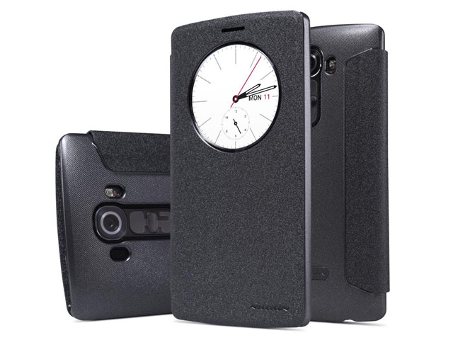 Чехол Nillkin Sparkle Leather Case для LG G4 F500 (темно-серый, винилискожа)