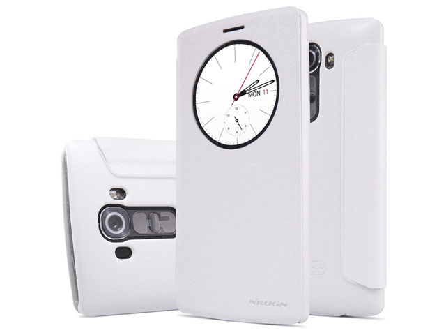 Чехол Nillkin Sparkle Leather Case для LG G4 F500 (белый, винилискожа)