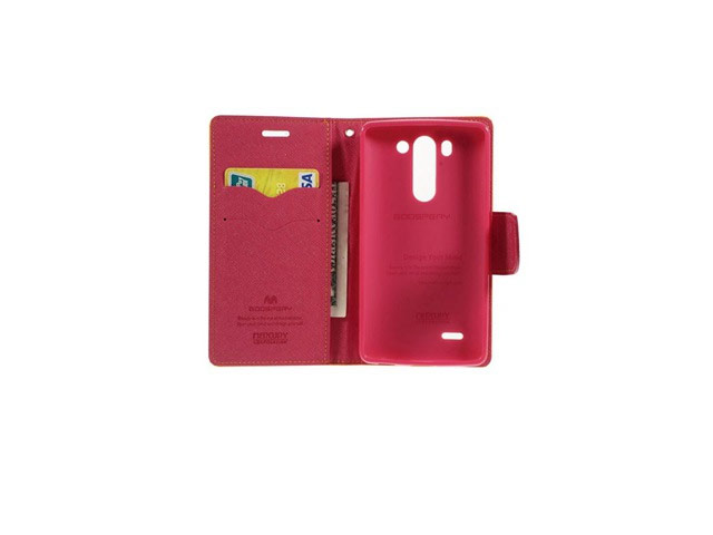 Чехол Mercury Goospery Fancy Diary Case для LG G3 Beat D724 (G3 mini) (желтый, винилискожа)