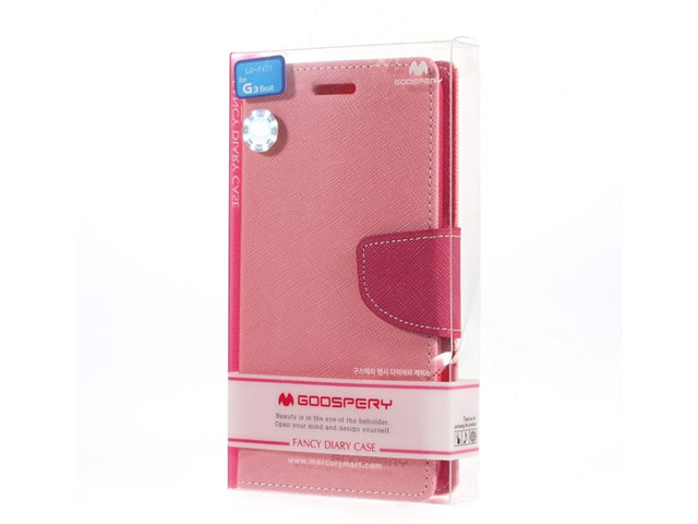 Чехол Mercury Goospery Fancy Diary Case для LG G3 Beat D724 (G3 mini) (розовый, винилискожа)