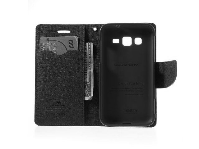 Чехол Mercury Goospery Fancy Diary Case для Samsung Galaxy Core Advance i8580 (черный, винилискожа)