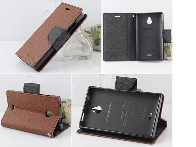 Чехол Mercury Goospery Fancy Diary Case для Nokia X2 (черный, винилискожа)