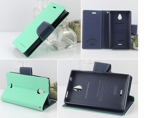 Чехол Mercury Goospery Fancy Diary Case для Nokia X2 (зеленый, винилискожа)