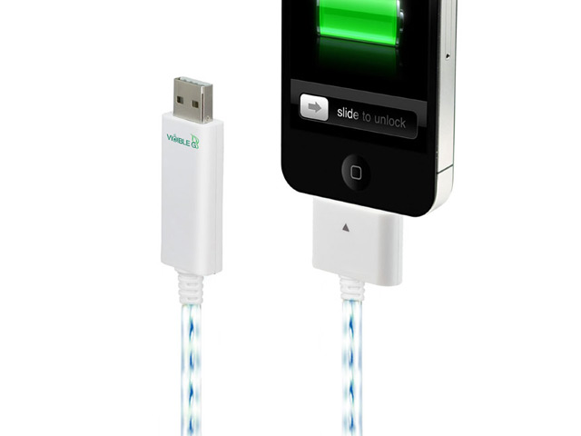 USB-кабель Dexim Visible Green для Apple iPad/iPhone/iPod (с индикацией) (белый)