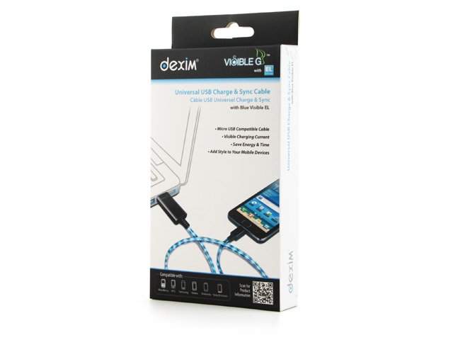 USB-кабель Dexim Visible Green для Apple iPad/iPhone/iPod (с индикацией) (белый)