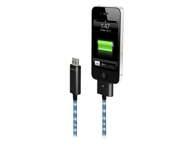 USB-кабель Dexim Visible Green для Apple iPad/iPhone/iPod (с индикацией) (черный)