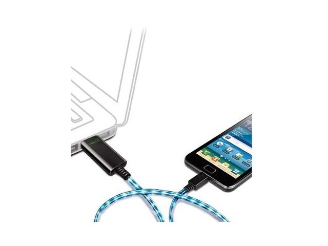 USB-кабель Dexim Visible Green универсальный (microUSB) (с индикацией) (черный)